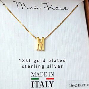 Made in Italy "M" Necklace Sterling Silver w/ Gold plating by Mia Fiore!